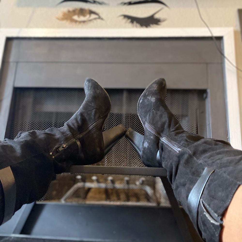 Over the Knee Chunky Heel Boots Size 7